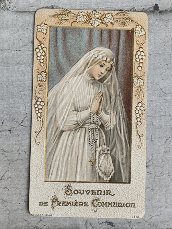 Ancienne carte religieuse Souvenir de première communion