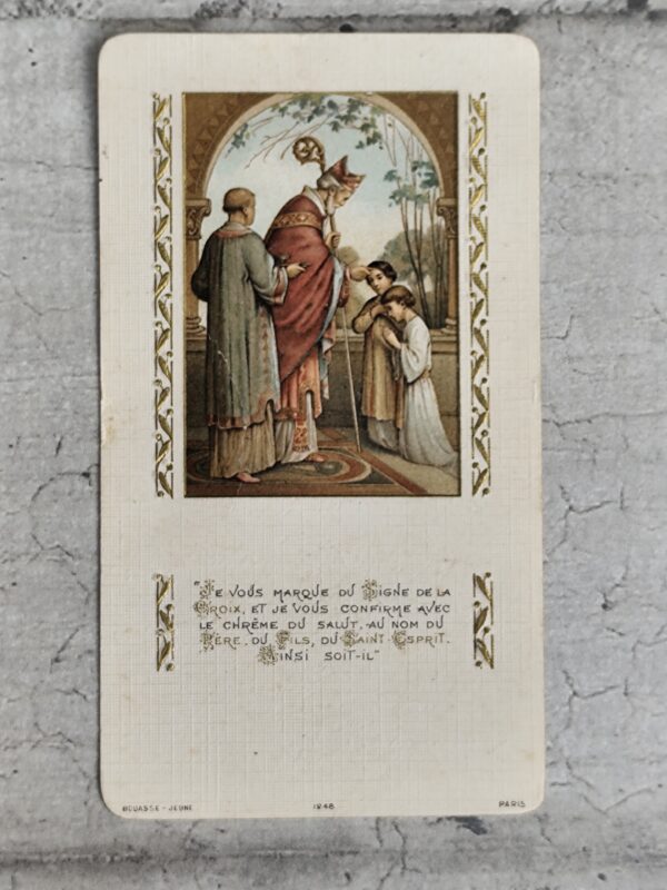 Ancienne carte religieuse souvenir de confirmation 1915