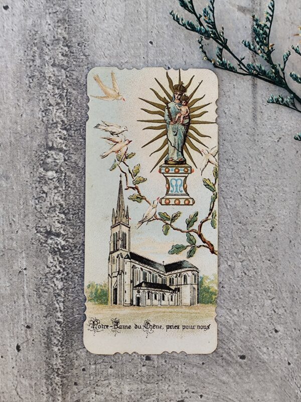 Rare carte religieuse notre dame du chêne