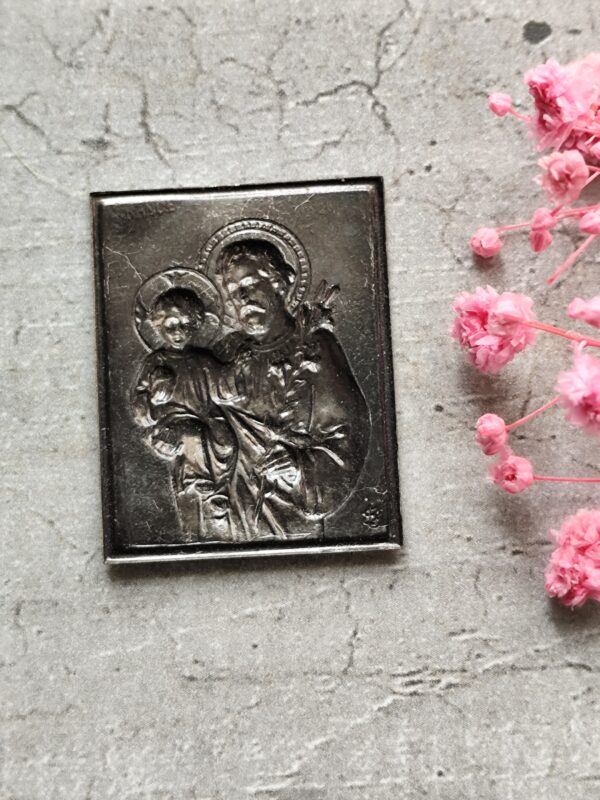 Plaque religieuse de saint joseph de couleur argent – Image 2