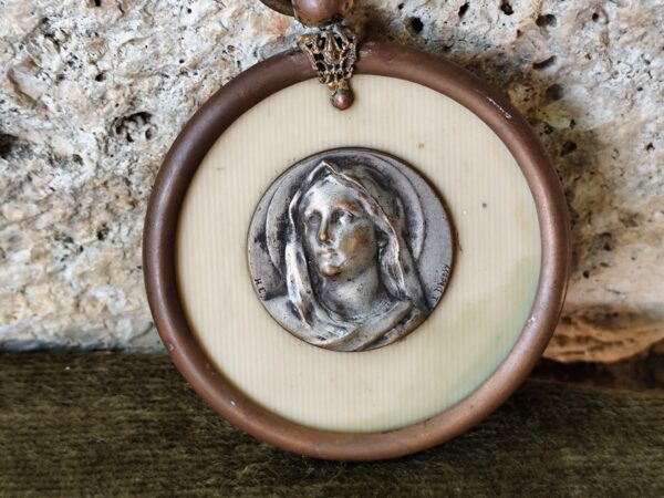 Rare antique médaille religieuse de berceau de la vierge marie signée dropsy – Image 2