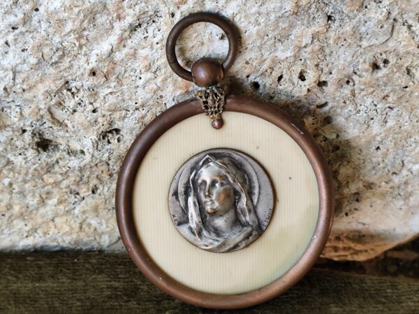 Rare antique médaille religieuse de berceau de la vierge marie signée dropsy – Image 4