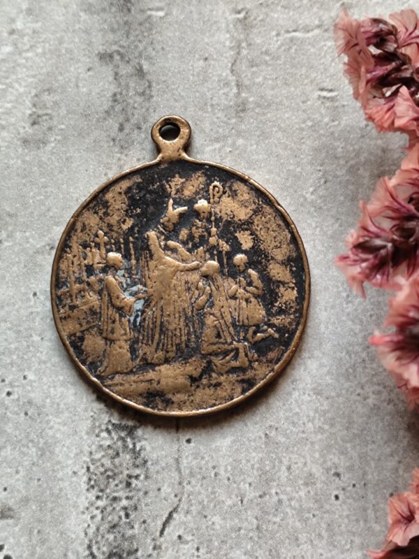 medaille religieuse de communion de 1914 en laiton