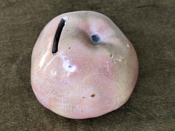 Rare ancienne tirelire pomme en céramique à casser décoration vintage – Image 5