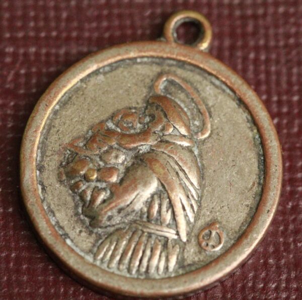 Rare ancienne médaille religieuse de Saint Antoine de Padoue pour retrouver les objets perdus.