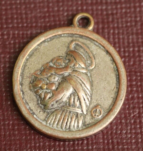 Rare ancienne médaille religieuse de Saint Antoine de Padoue pour retrouver les objets perdus. – Image 2