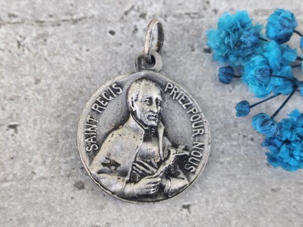 rare médaille religieuse de sainte Thérese couderc et de saint François regis – Image 2