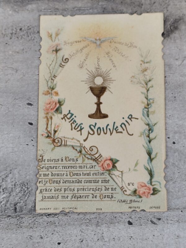 Ancienne carte religieuse pieux souvenir je viens à vous seigneur