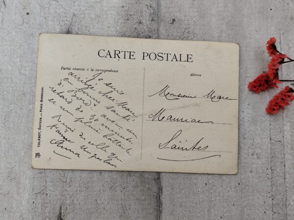 Ancienne carte postale un baiser de bordeaux – Image 2