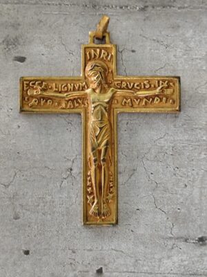 Croix pectorale Ferdinand py - Croix ancienne de Fernand PY - Médaille Jésus-Christ - Bijoux catholiques - Accessoire chrétien
