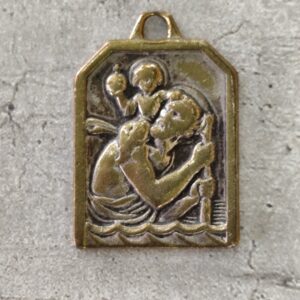 Antique médaille religieuse de saint Christophe patron des voyageurs