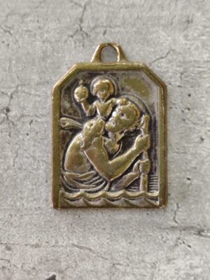 Antique médaille religieuse de saint Christophe patron des voyageurs
