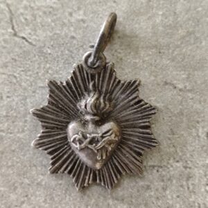 Rare antique médaille du sacré coeur coeur sacré de Jésus j'ai confiance en vous 300 jours d'indulgence par le pape pie X