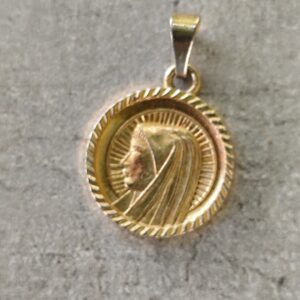 Antique médaille religieuse de la Vierge Marie