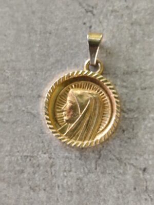 Antique médaille religieuse de la Vierge Marie