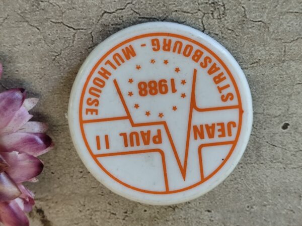 Antique broche religieuse du pape Jean Paul II Strasbourg Mulhouse 1988 – Image 3