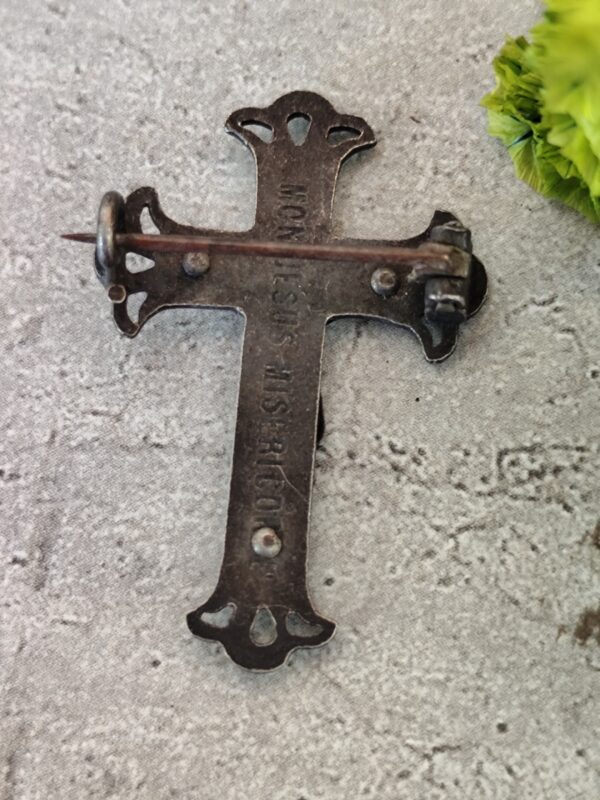 Antique broche religieuse croix – Image 2