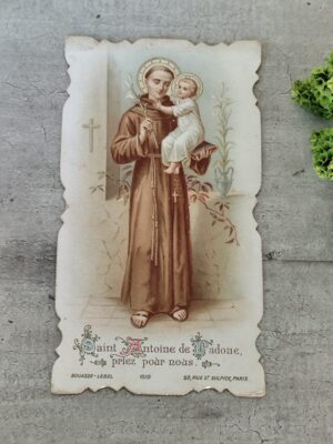 Rare ancienne image pieuse religieuse de Saint Antoine de Padoue