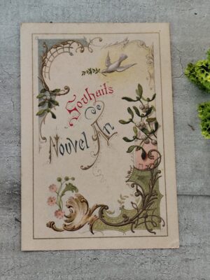 Antique image pieuse calendrier spirituel souhaits du nouvel an , art sacré, carte religieuse précieux souvenirs religieux