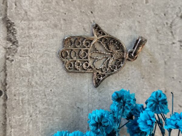 Ancien pendentif main de Fatima en argent – Image 5