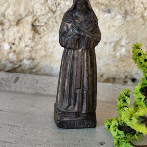 Rare ancienne statue sainte rita en métal patronne des causes désespérées