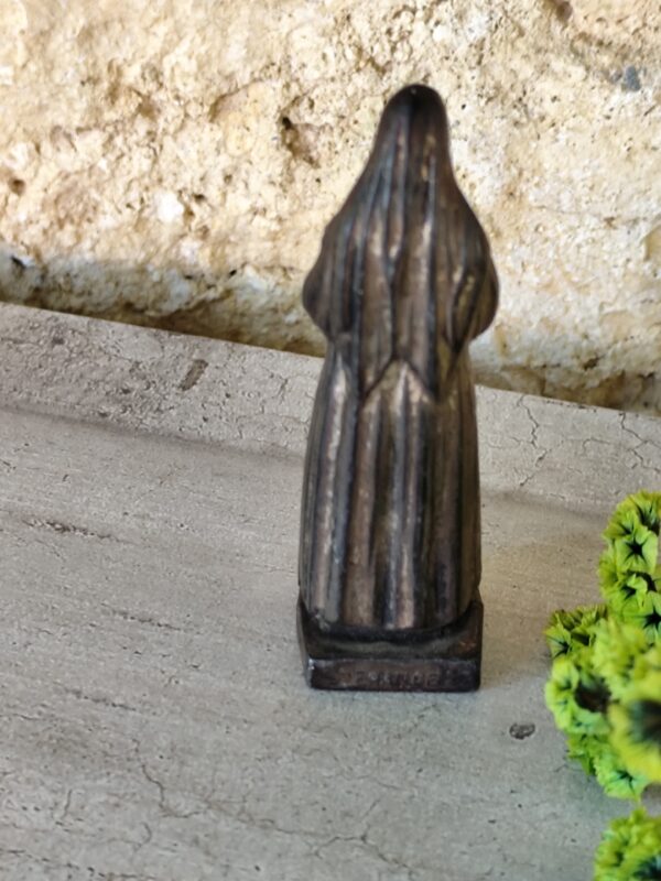 Rare ancienne statue sainte rita en métal patronne des causes désespérées – Image 3