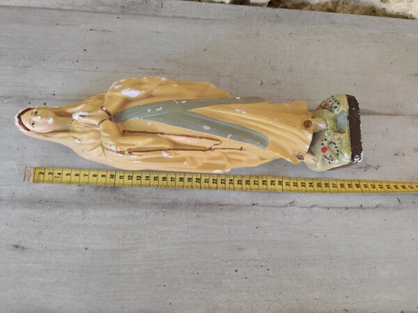Rare ancienne statue de la vierge marie notre dame de Lourdes en plâtre – Image 7