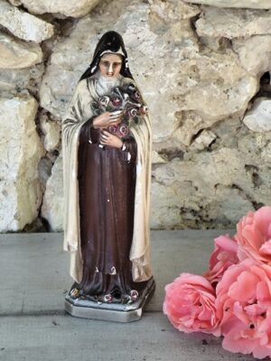 rare statue de sainte Thérèse de lisieux en plâtre signée pieraccini
