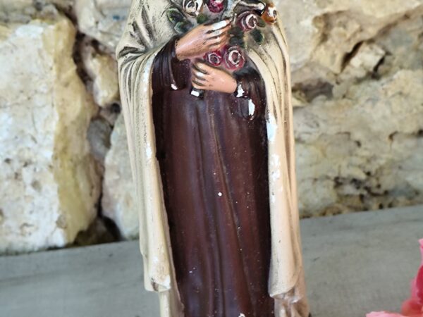 rare statue de sainte Thérèse de lisieux en plâtre signée pieraccini – Image 3