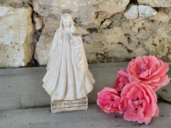 Ancienne statue religieuse de notre dame de rocamadour en plâtre – Image 2
