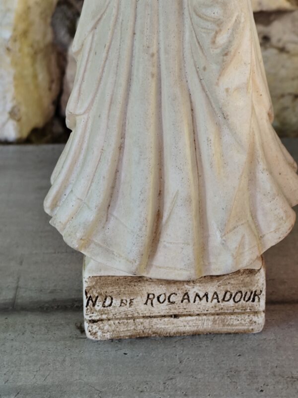 Ancienne statue religieuse de notre dame de rocamadour en plâtre – Image 5
