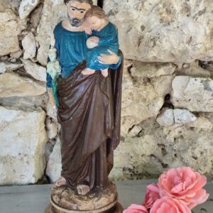 Rare statue religieuse de saint Joseph en plâtre