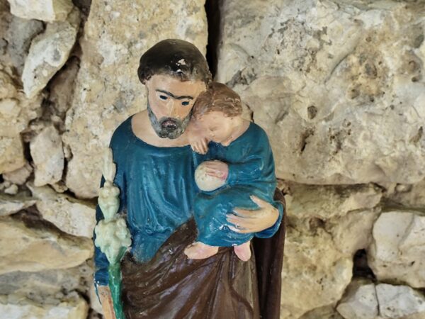 Rare statue religieuse de saint Joseph en plâtre – Image 2