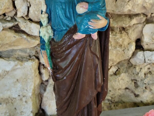 Rare statue religieuse de saint Joseph en plâtre – Image 3