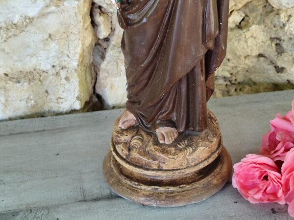Rare statue religieuse de saint Joseph en plâtre – Image 4