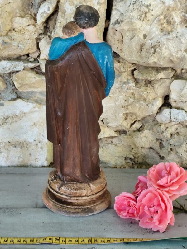 Rare statue religieuse de saint Joseph en plâtre – Image 6
