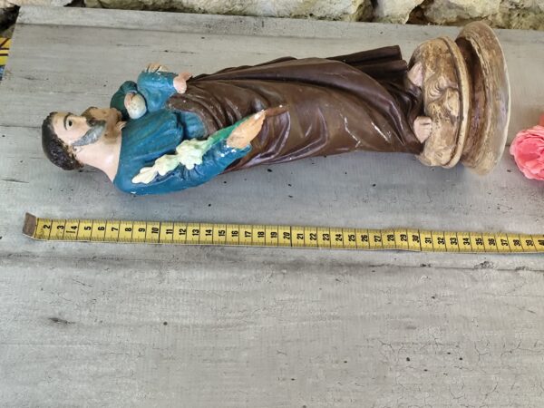 Rare statue religieuse de saint Joseph en plâtre – Image 7