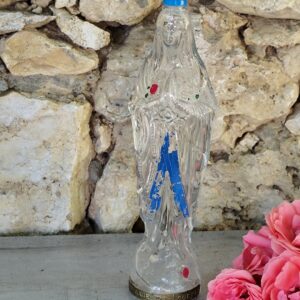 Antique statue de la vierge marie bouteille de la vierge marie de lourdes avec de l'eau bénite