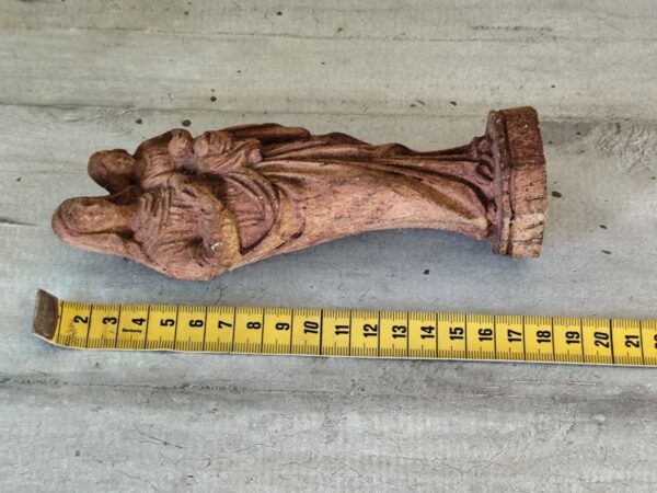 Ancienne statue religieuse de la Vierge Marie et l'enfant en bois – Image 6