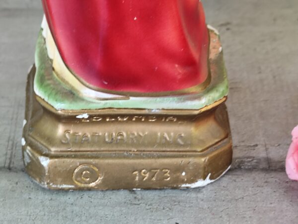 Rare antique statue  de  Jésus Christ en plâtre et peinte à la main – Image 10