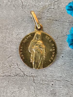 Antique médaille religieuse notre dame des fievres coutiches