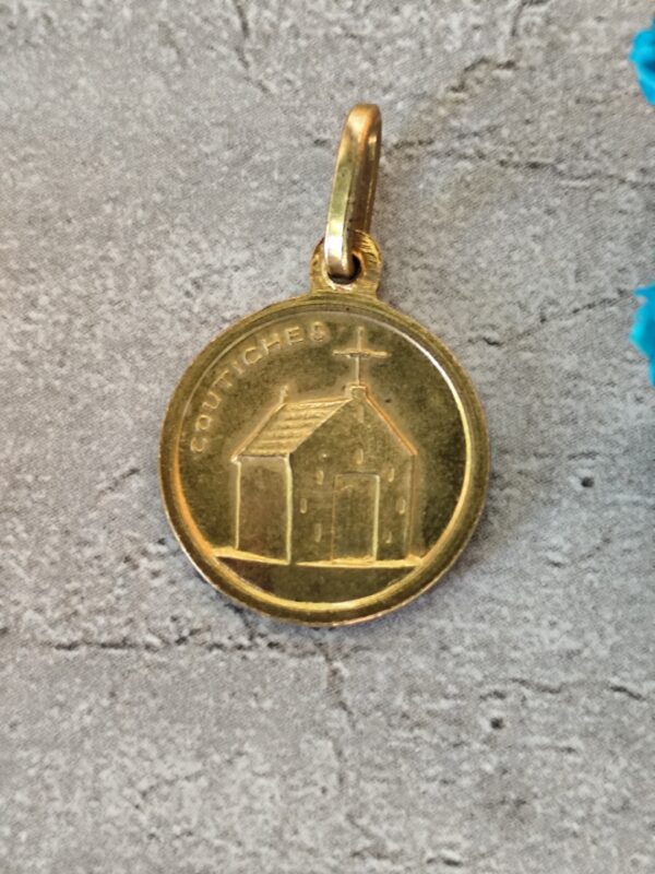 Antique médaille religieuse notre dame des fievres coutiches – Image 2