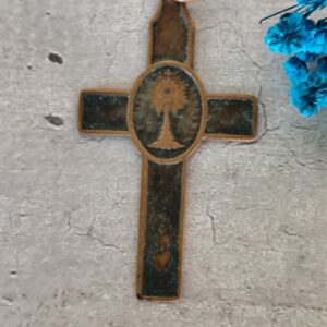 Rare antique croix pectorale de soeur sit nomen domini benedictum venite adoremus béni soit le nom du seigneur