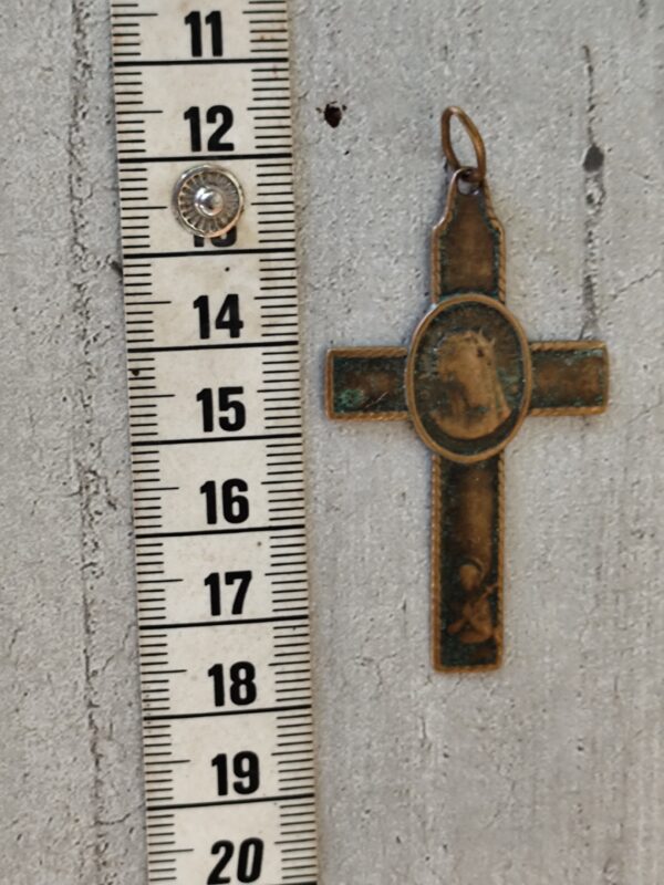 Rare antique croix pectorale de soeur sit nomen domini benedictum venite adoremus béni soit le nom du seigneur – Image 3