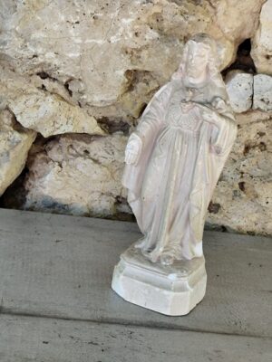 Antique statue religieuse de notre seigneur Jésus Christ en plâtre de 1925