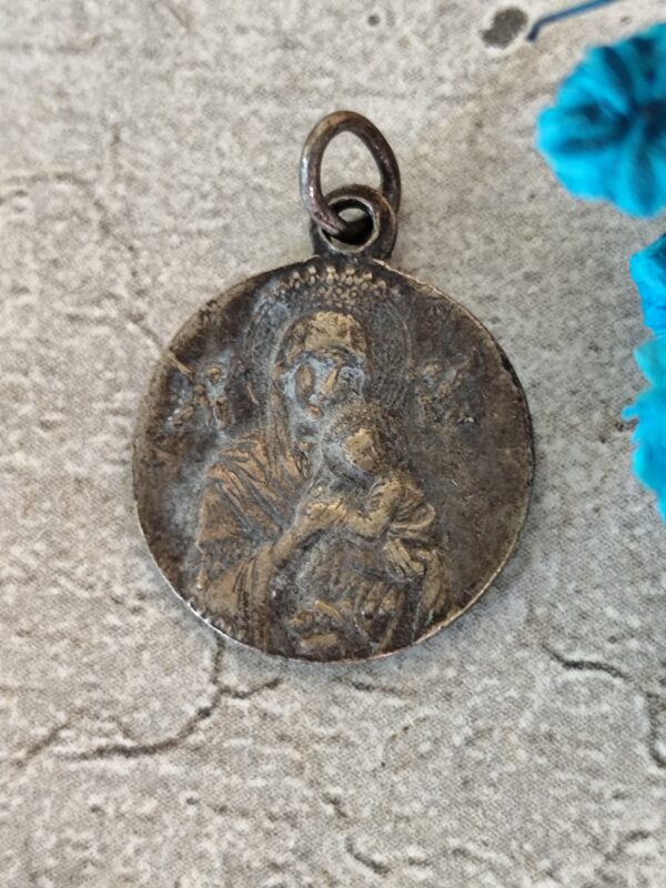 Antique  médaille religieuse notre dame du perpétuel secours et saint gerard majella – Image 2