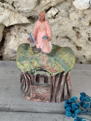 rare statue religieuse de notre dame de l'agenouillade