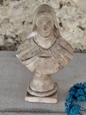 Rare antique Ancienne statue religieuse buste de sainte Thérèse en plâtre
