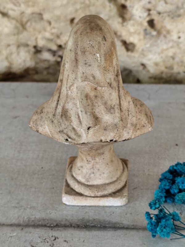Rare antique Ancienne statue religieuse buste de sainte Thérèse en plâtre – Image 5