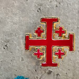Broche de Jérusalem en émail rouge et or